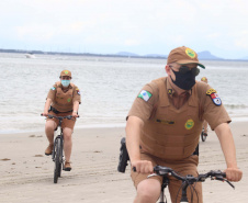 Ciclopatrulhamento da PM aumenta mobilidade das equipes no atendimento ao cidadão no Litoral durante o verão 