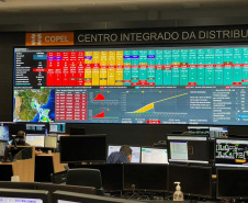 Centro de operações em Curitiba, que faz o gerenciamento da rede de energia da Copel e as equipes de campo
