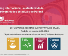 Ranking internacional destaca sustentabilidade das universidades estaduais do Paraná