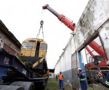  Locomotivas deixam a Portos do Paraná para serem restauradas e preservadas