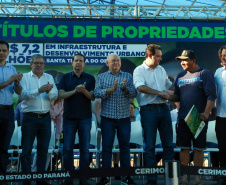  	Governador regulariza casa de 231 famílias e libera R$ 7,2 milhões em recursos em Santa Tereza do Oeste