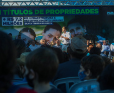  	Governador regulariza casa de 231 famílias e libera R$ 7,2 milhões em recursos em Santa Tereza do Oeste