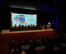 O governador em exercício Darci Piana participou do evento Nova PCA: Cenários para prefeitos e vereadores, realizado pelo Tribunal de Contas do Paraná nesta segunda-feira (10), 