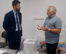  novo presidente do Ipem, Cesar Antonio Tuoto Silveira Mello. Na oportunidade, ele se apresentou aos servidores e conheceu os laboratórios do instituto