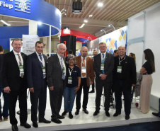 O vice-governador Darci Piana e o secretário da Agricultura, Norberto Ortigara, participaram da abertura da ExpoApras 2023.