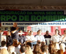 Com um investimento de R$ 8,5 milhões do Governo do Estado, foi inaugurada a nova sede do 1° Subgrupamento de Bombeiros Independente (SGBI) de Ivaiporã nesta quinta-feira (04), data que também marca o Dia Internacional do Bombeiro. O evento contou com a presença do governador Carlos Massa Ratinho Junior, que também anunciou a conclusão da nova Estação de Tratamento de Esgoto da Sanepar na cidade, além de uma série de novos investimentos que beneficiam toda a região do Vale do Ivaí.