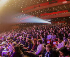 Curitiba, 23 de julho de 2023 - Abertura da 75ª Reunião Anual da SBPC - Sociedade Brasileira para o Progresso da Ciência, que aconteceu no Teatro Guaira, e contou com a presença da ministra de  Ciência, Tecnologia e Inovação, Luciana Santos.