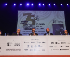 Curitiba, 23 de julho de 2023 - Abertura da 75ª Reunião Anual da SBPC - Sociedade Brasileira para o Progresso da Ciência, que aconteceu no Teatro Guaira, e contou com a presença da ministra de  Ciência, Tecnologia e Inovação, Luciana Santos.