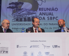 Curitiba, 23 de julho de 2023 - Abertura da 75ª Reunião Anual da SBPC - Sociedade Brasileira para o Progresso da Ciência, que aconteceu no Teatro Guaira, e contou com a presença da ministra de  Ciência, Tecnologia e Inovação, Luciana Santos.
