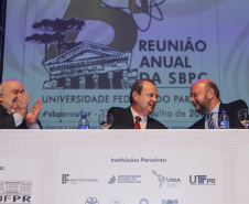 Curitiba, 23 de julho de 2023 - Abertura da 75ª Reunião Anual da SBPC - Sociedade Brasileira para o Progresso da Ciência, que aconteceu no Teatro Guaira, e contou com a presença da ministra de  Ciência, Tecnologia e Inovação, Luciana Santos.