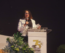 Curitiba, 23 de julho de 2023 - Abertura da 75ª Reunião Anual da SBPC - Sociedade Brasileira para o Progresso da Ciência, que aconteceu no Teatro Guaira, e contou com a presença da ministra de  Ciência, Tecnologia e Inovação, Luciana Santos.