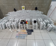 A Polícia Militar do Paraná, por meio de uma equipe de Rondas Ostensivas Tático Móvel (ROTAM) do 23º Batalhão da Polícia Militar, apreendeu 685 quilos de maconha, em Colombo, na Região Metropolitana de Curitiba