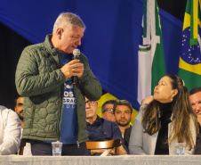 Guaratuba, 28 de agosto de 2023 - A primeira dama, Luciana Saito Massa, participou da abertura do Jogos da Integração da Idoso.