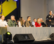 Guaratuba, 28 de agosto de 2023 - A primeira dama, Luciana Saito Massa, participou da abertura do Jogos da Integração da Idoso.