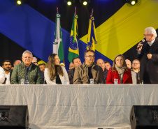 Guaratuba, 28 de agosto de 2023 - A primeira dama, Luciana Saito Massa, participou da abertura do Jogos da Integração da Idoso.