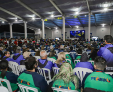 Guaratuba, 28 de agosto de 2023 - A primeira dama, Luciana Saito Massa, participou da abertura do Jogos da Integração da Idoso.