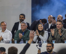 Guaratuba, 28 de agosto de 2023 - A primeira dama, Luciana Saito Massa, participou da abertura do Jogos da Integração da Idoso.