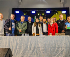 Guaratuba, 28 de agosto de 2023 - A primeira dama, Luciana Saito Massa, participou da abertura do Jogos da Integração da Idoso.