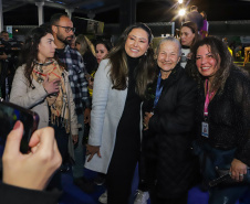 Guaratuba, 28 de agosto de 2023 - A primeira dama, Luciana Saito Massa, participou da abertura do Jogos da Integração da Idoso.