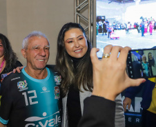 Guaratuba, 28 de agosto de 2023 - A primeira dama, Luciana Saito Massa, participou da abertura do Jogos da Integração da Idoso.