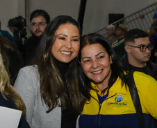 Guaratuba, 28 de agosto de 2023 - A primeira dama, Luciana Saito Massa, participou da abertura do Jogos da Integração da Idoso.