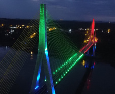 Teste de iluminação cênica marca fim dos trabalhos na Ponte da Integração Brasil 
