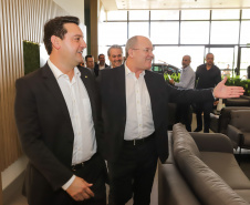 O governador Carlos Massa Ratinho Junior exaltou novamente a importância das cooperativas para a economia do Paraná durante a inauguração da nova sede administrativa do Sicredi em Palotina