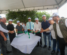 O governador em exercício Darci Piana participou nesta quinta-feira (23) da inauguração do Píer e do sistema Bioflocos da Alpha Fish, que iniciou em 2021 a produção de tilápia em tanques-rede em São Jorge D’Oeste, no Sudoeste do Estado.