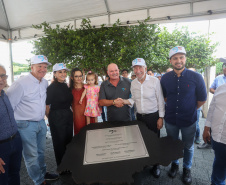 O governador em exercício Darci Piana participou nesta quinta-feira (23) da inauguração do Píer e do sistema Bioflocos da Alpha Fish, que iniciou em 2021 a produção de tilápia em tanques-rede em São Jorge D’Oeste, no Sudoeste do Estado.