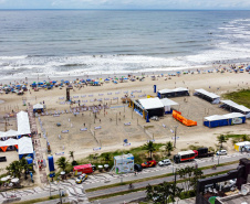 Matinhos, 27 de janeiro de 2024 - Estrutura da Arena Verão Maior Paraná em Caiobá.
