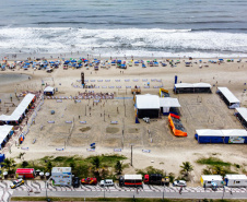Matinhos, 27 de janeiro de 2024 - Estrutura da Arena Verão Maior Paraná em Caiobá.