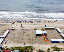 Matinhos, 27 de janeiro de 2024 - Estrutura da Arena Verão Maior Paraná em Caiobá.