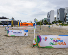 Janeiro, 27 de janeiro de 2024 - Balão na estrutura da Arena Verão Maior Paraná em Caiobá.