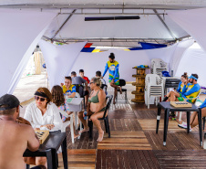 Janeiro, 27 de janeiro de 2024 - Balão na estrutura da Arena Verão Maior Paraná em Caiobá.