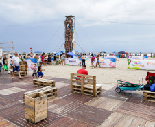 Matinhos, 27 de janeiro de 2024 - Estrutura da Arena Verão Maior Paraná em Caiobá.