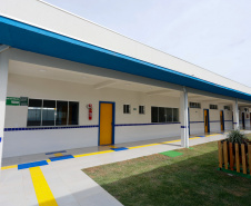 O governador Carlos Massa Ratinho Junior inaugura a Escola de Educação Especial de Nova Laranjeiras, na região Centro-Sul do Paraná. 