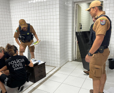 PCPR e PMPR apreendem mais de 100 televisores provenientes de estelionato em Matinhos