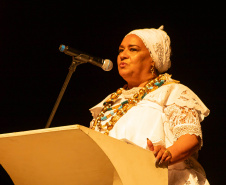 Curitiba, 21 de março de 2025 - 1º Seminário Estadual de Políticas Públicas de Combate ao Racismo – Respeito e Reconhecimento dos Povos de Terreiro e Religião de Matriz Africana, no Teatro Guaíra.