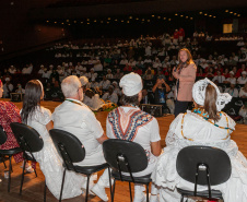 Curitiba, 21 de março de 2025 - 1º Seminário Estadual de Políticas Públicas de Combate ao Racismo – Respeito e Reconhecimento dos Povos de Terreiro e Religião de Matriz Africana, no Teatro Guaíra.