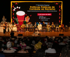 Curitiba, 21 de março de 2025 - 1º Seminário Estadual de Políticas Públicas de Combate ao Racismo – Respeito e Reconhecimento dos Povos de Terreiro e Religião de Matriz Africana, no Teatro Guaíra.