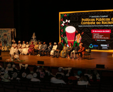 Curitiba, 21 de março de 2025 - 1º Seminário Estadual de Políticas Públicas de Combate ao Racismo – Respeito e Reconhecimento dos Povos de Terreiro e Religião de Matriz Africana, no Teatro Guaíra.