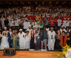 Curitiba, 21 de março de 2025 - 1º Seminário Estadual de Políticas Públicas de Combate ao Racismo – Respeito e Reconhecimento dos Povos de Terreiro e Religião de Matriz Africana, no Teatro Guaíra.