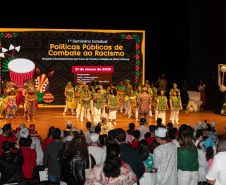 Curitiba, 21 de março de 2025 - 1º Seminário Estadual de Políticas Públicas de Combate ao Racismo – Respeito e Reconhecimento dos Povos de Terreiro e Religião de Matriz Africana, no Teatro Guaíra.
