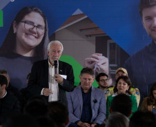 Palmas, 22 de maio de 2025 - O vice-governador Darci Piana participa da inauguração do Residencial Verdes Campos. São 199 casas, sendo todas as unidades subsidiadas pelo Governo do Estado, por meio do Casa Fácil Paraná.