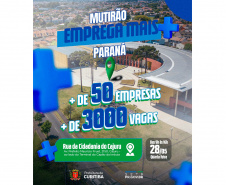  Mutirão Emprega Mais Cajuru acontece no dia 28 de maio, próxima quarta-feira, com mais de 3 mil vagas de emprego em Curitiba