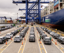 Porto de Paranaguá é o 1º a receber veículos elétricos fabricados por gigante chinesa que retoma vendas no Brasil