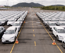 Porto de Paranaguá é o 1º a receber veículos elétricos fabricados por gigante chinesa que retoma vendas no Brasil