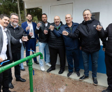 Sanepar inaugura sistema de água tratada para 112 famílias em Agudos do Sul 
