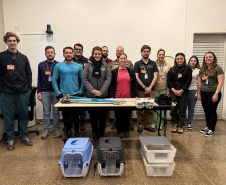 Técnicos do Instituto Água e Terra das regionais de Foz do Iguaçu, Cascavel e Francisco Beltrão passaram por uma capacitação com profissionais do Parque das Aves.