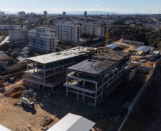 São José dos Pinhais, 18 de julho de 2025 - Construção do Hospital e Maternidade SJP, na Região Metropolitana de Curitiba (RMC).